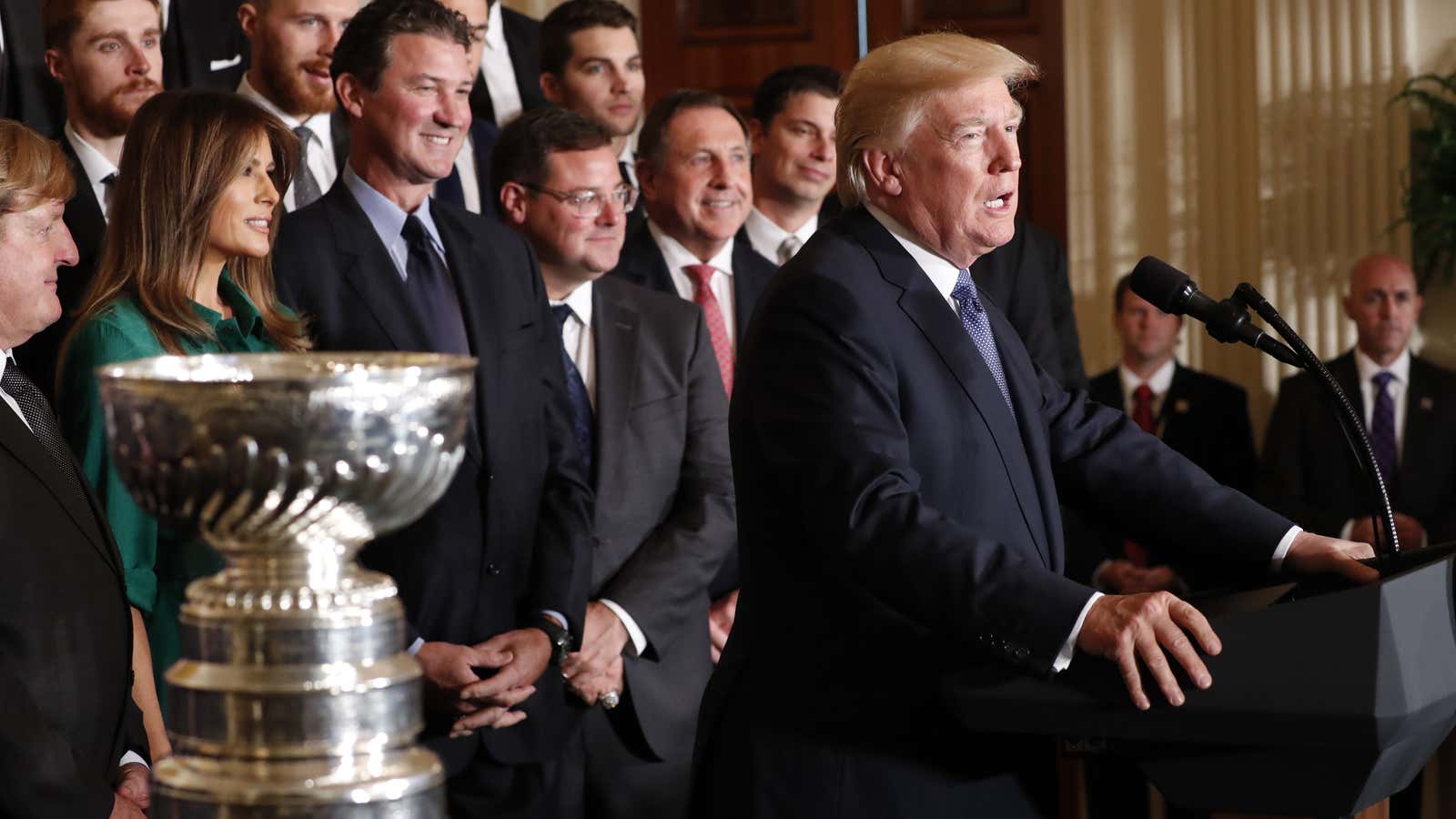 Stanley Cup champion Pittsburgh Penguins visit Trump at White