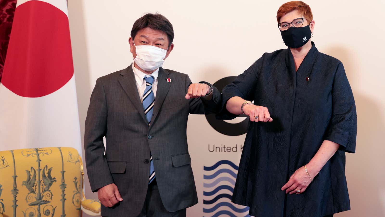 Japan’s Foreign Minister Toshimitsu Motegi meets with Australia’s counterpart Marise Payne.