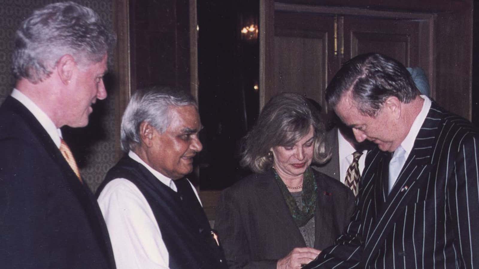 Larry Pressler, former United States senator (right).