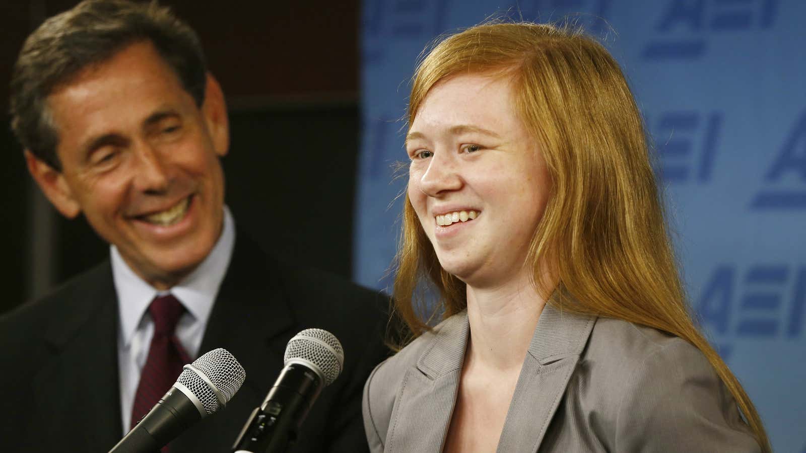 Abigail Fisher, who sued the University of Texas when she was not offered a spot at the university’s flagship Austin campus in 2008, with Edward…