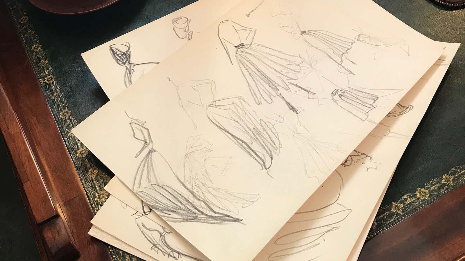 Christian Dior’s sketches, Château de La Colle Noire, France