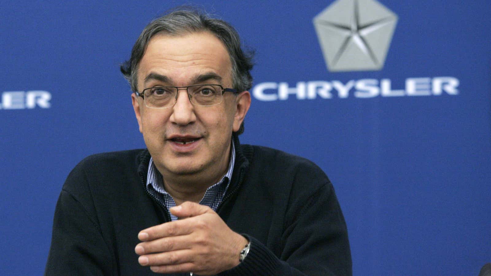 Sergio Marchionne takes the wheel.