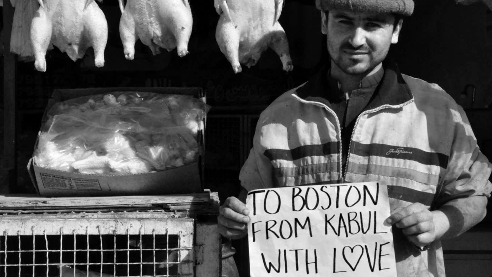 To Boston. From Kabul. With Love.