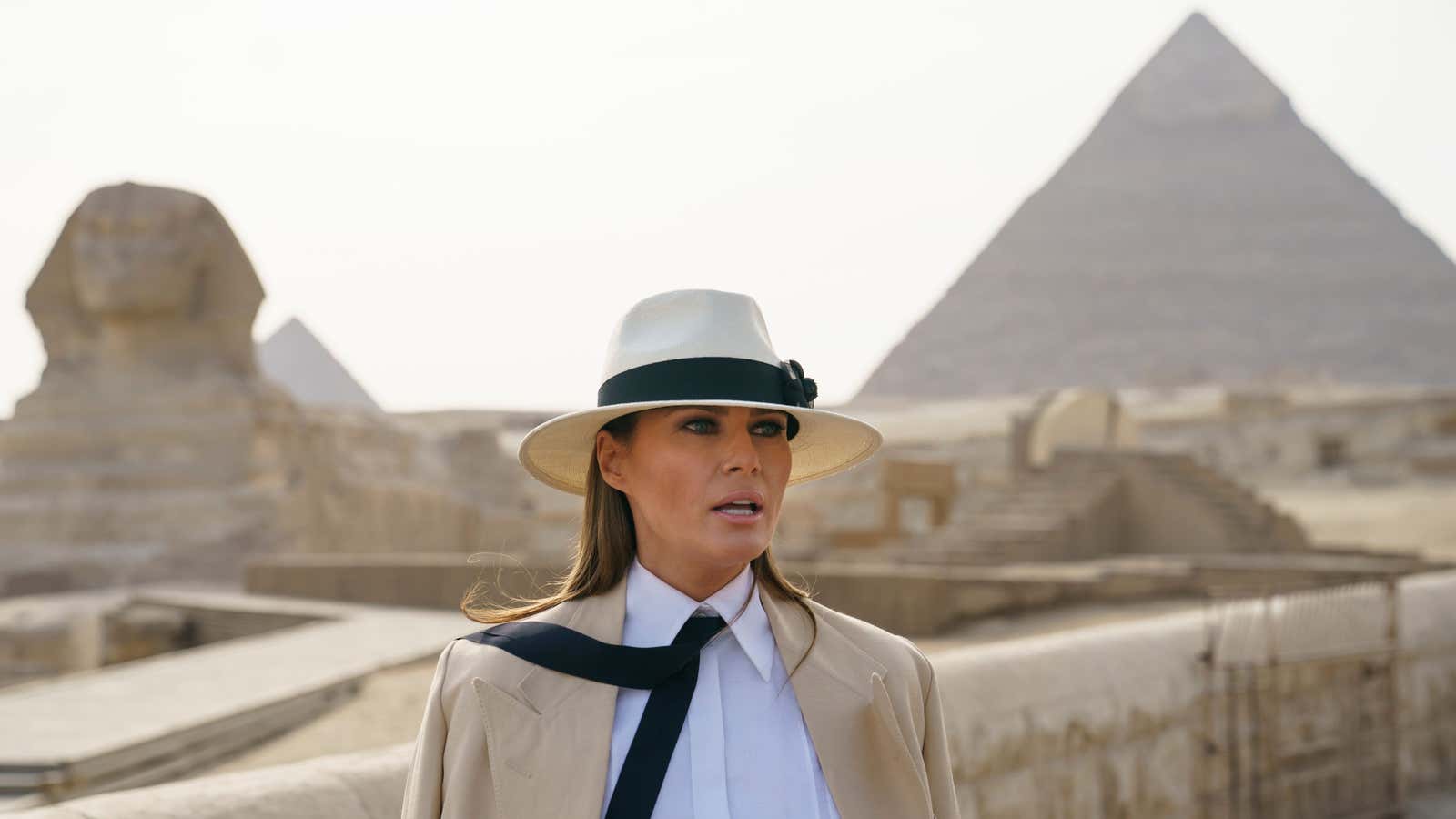 First lady Melania Trump visits the Sphinx, Oct. 6, 2018.