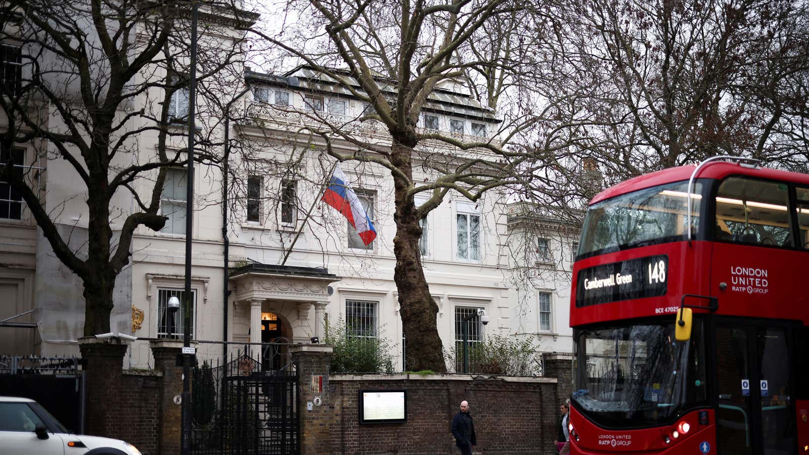 The Russian embassy in London.