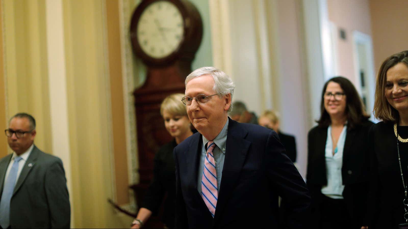 Mitch McConnell heads to the Senate to confirm Brett Kavanaugh on the Supreme Court.