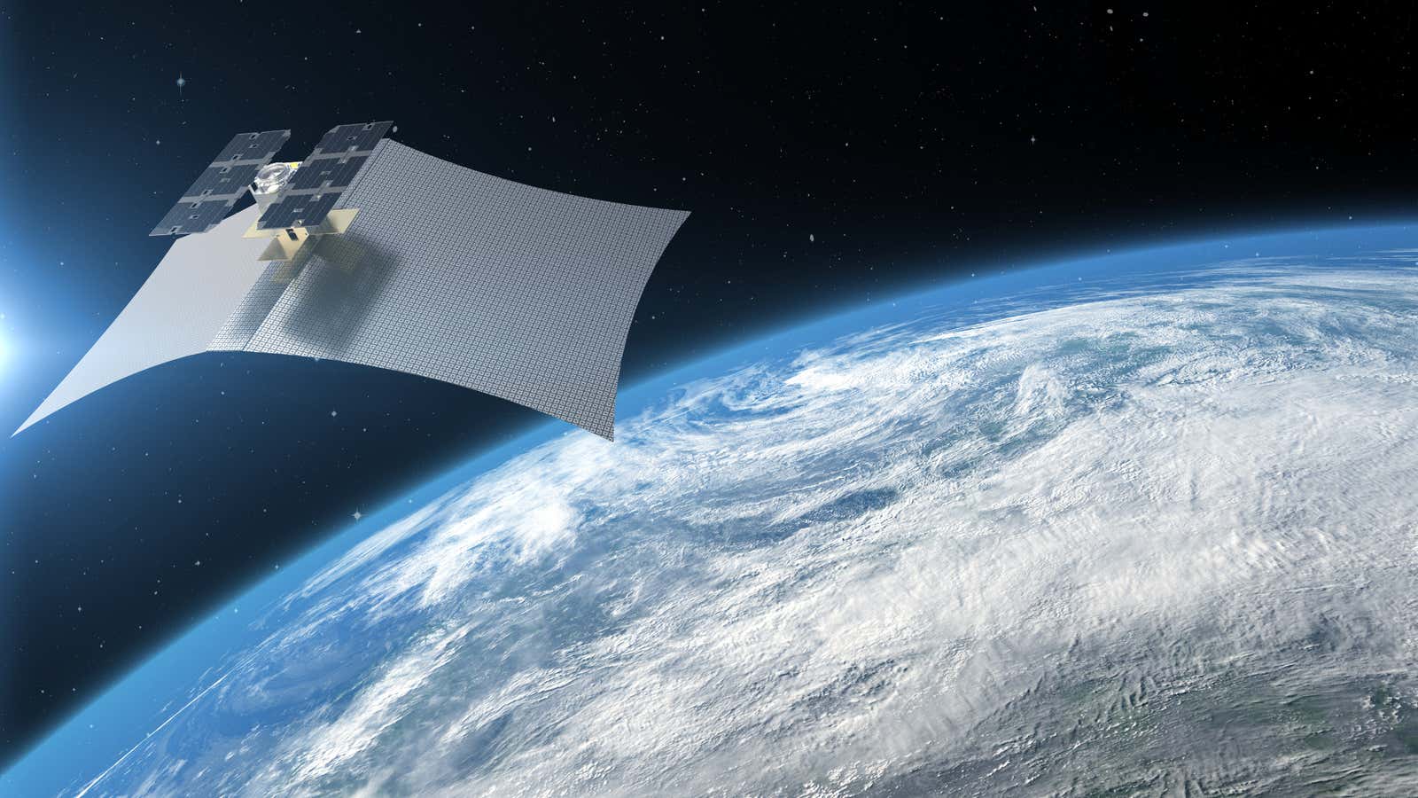 A rendering of what Capella’s space radar will look like in action.