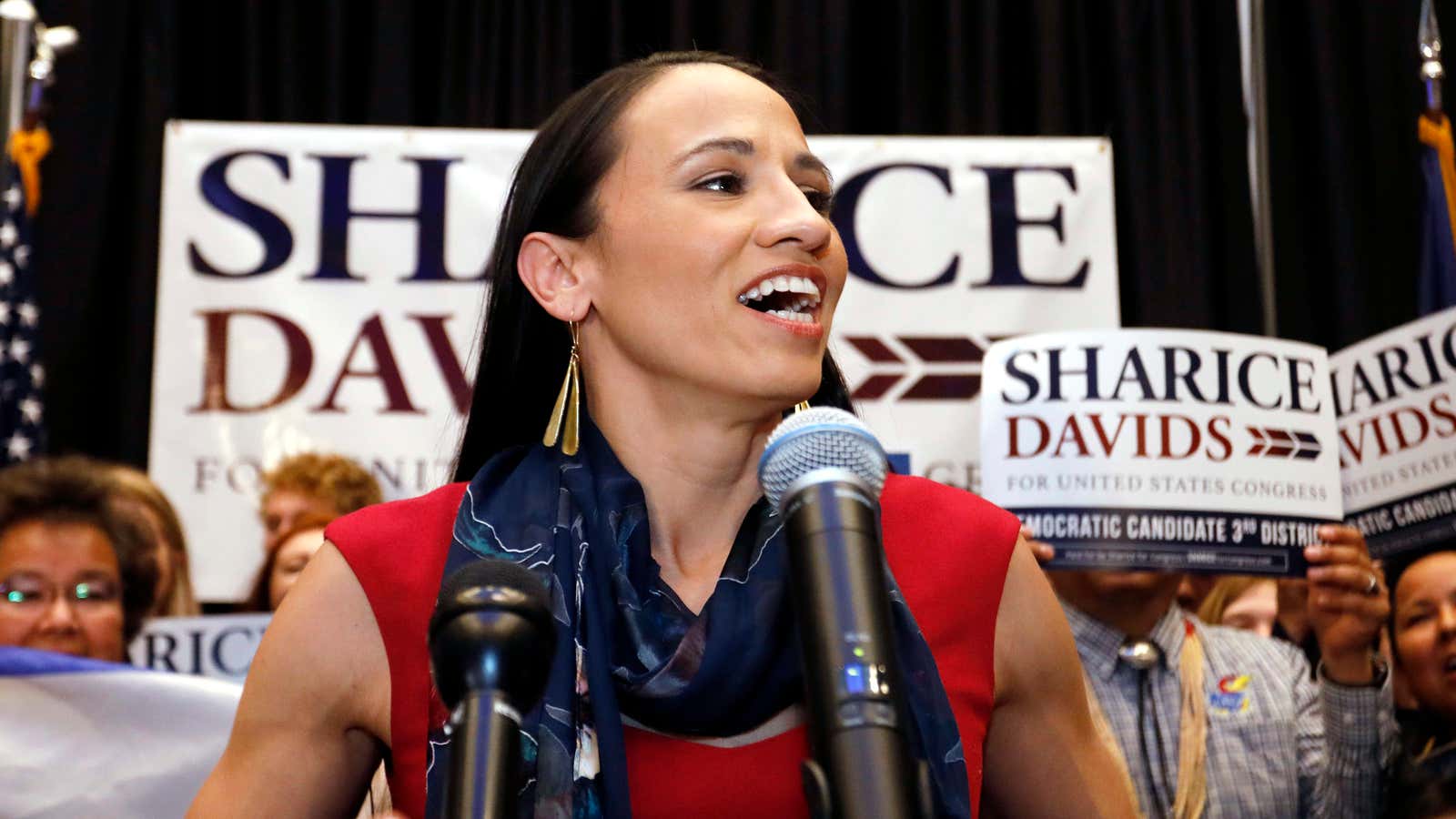 Kansas Democrat Sharice Davids flipped a Republican seat in the 2018 election.