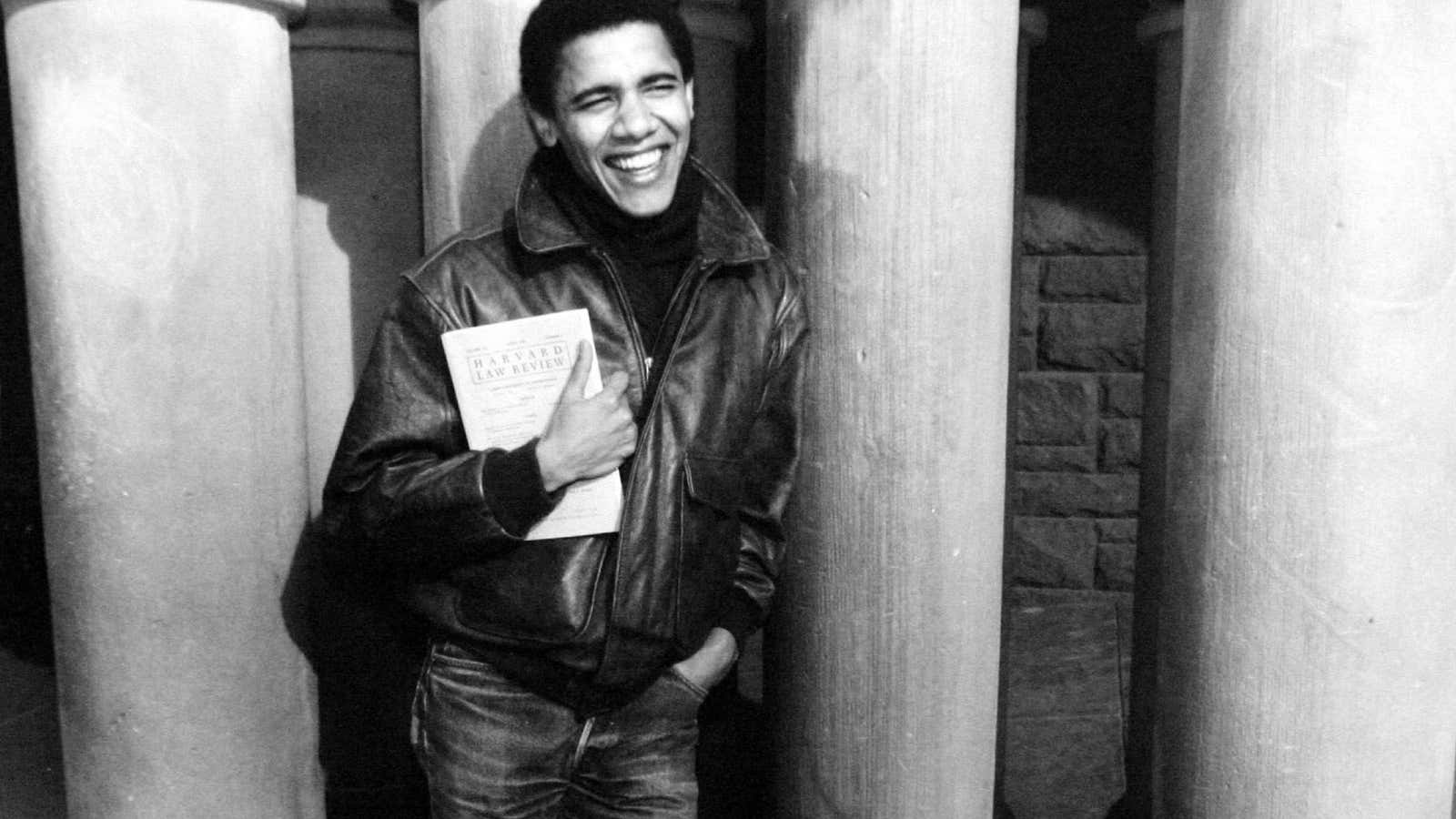 Obama at Harvard, several years after his pretentious period at Columbia.