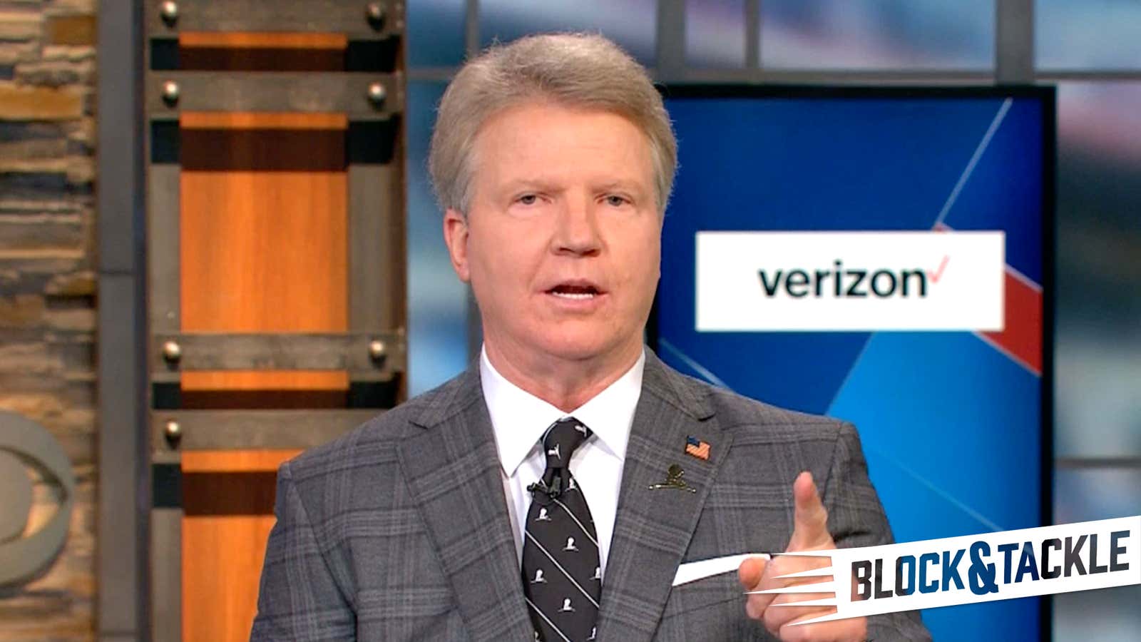 CBS commentator and NFL poet laureate Phil Simms makes a pointed observation during halftime coverage on CBS.