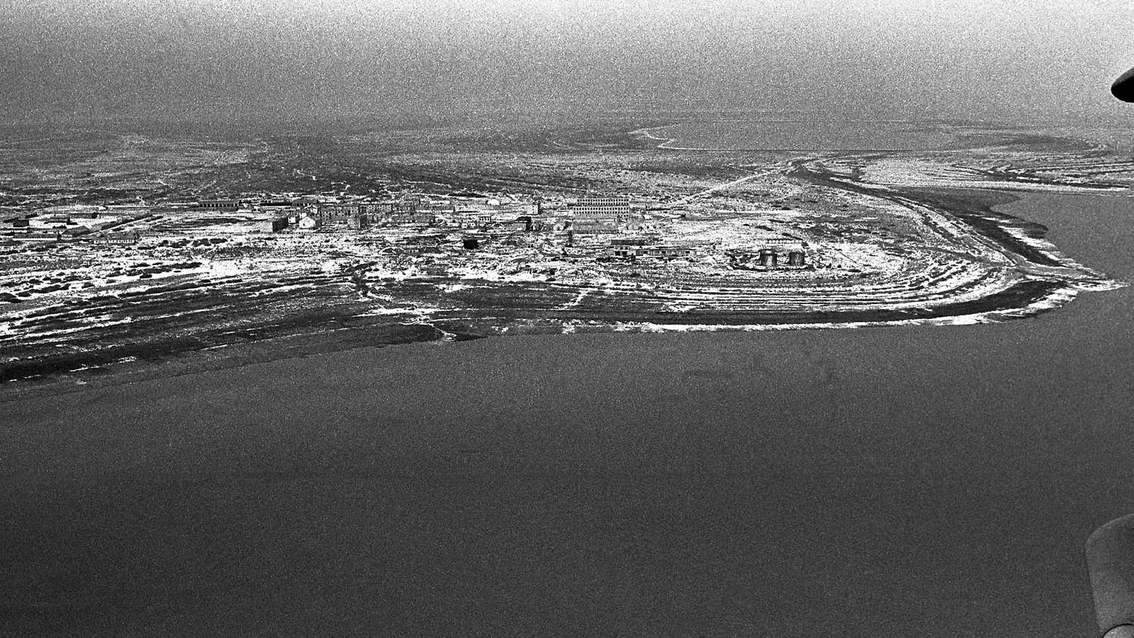 An undated photo of the Aral Sea when the lake was the world’s fourth largest.