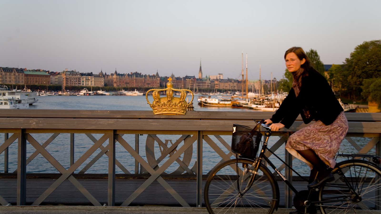 Stockholm is pretty, but pricey: On the Skeppsholmen Bridge.