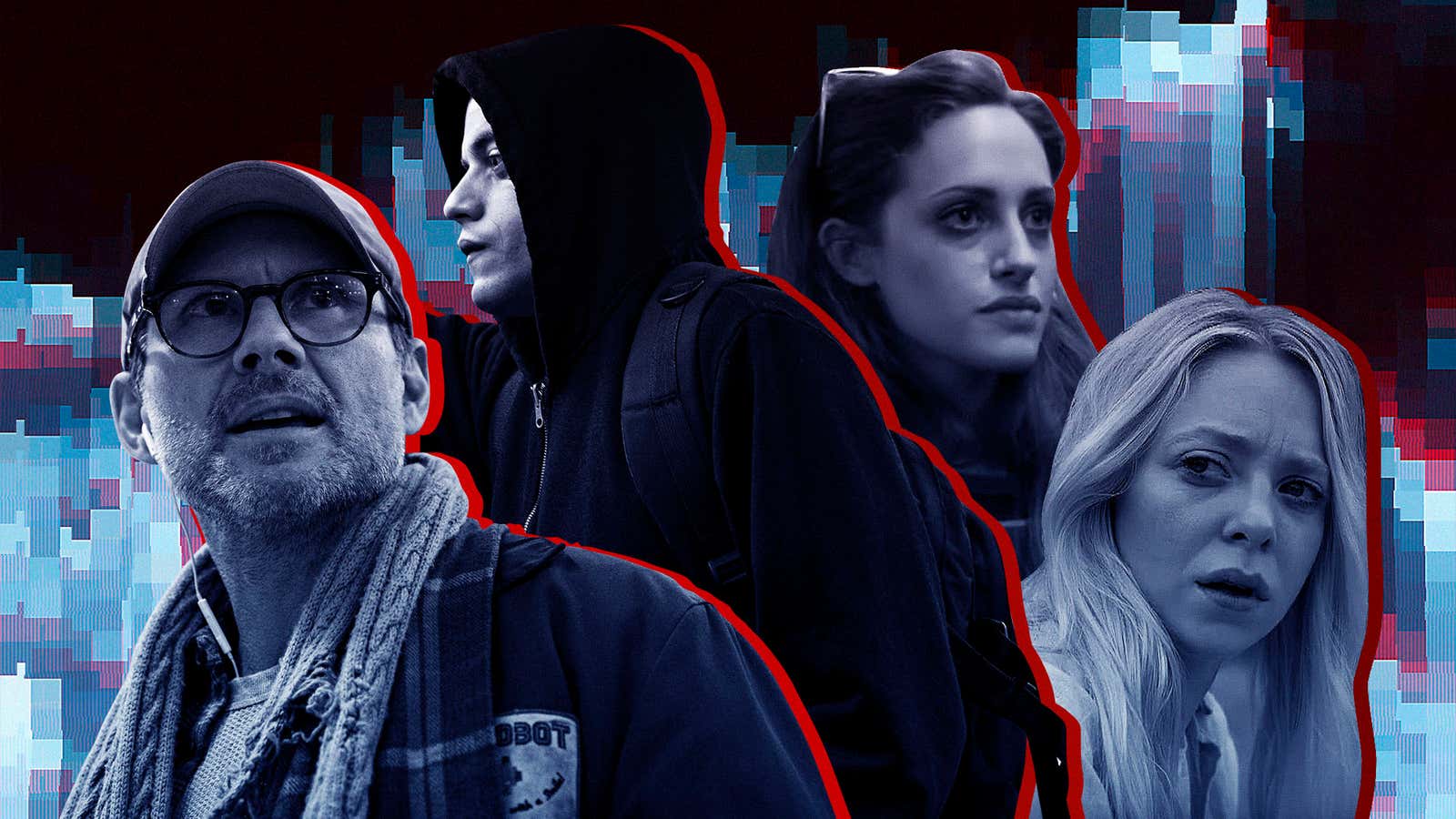 Mr. Robot / Cast Overview Episodes Watch show Rami Malek Portia Carly  Chaikin Elliot Alderson Doubleday Darlene Alderson Angela Moss Show more wv  - iFunny Brazil