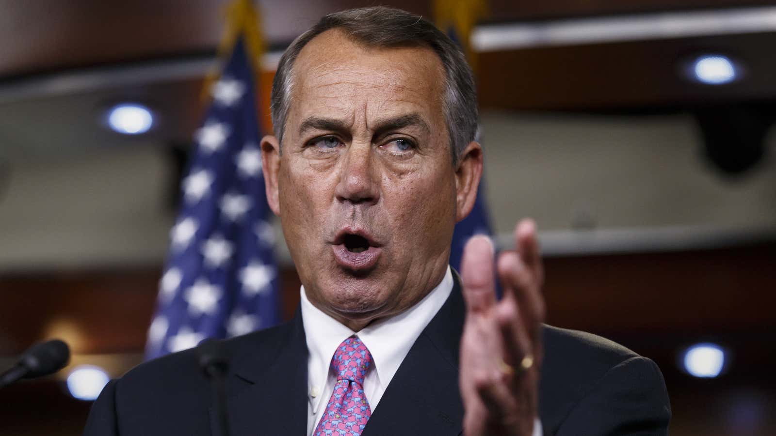 We’re handing this talking point to Republican speaker of the House John Boehner.