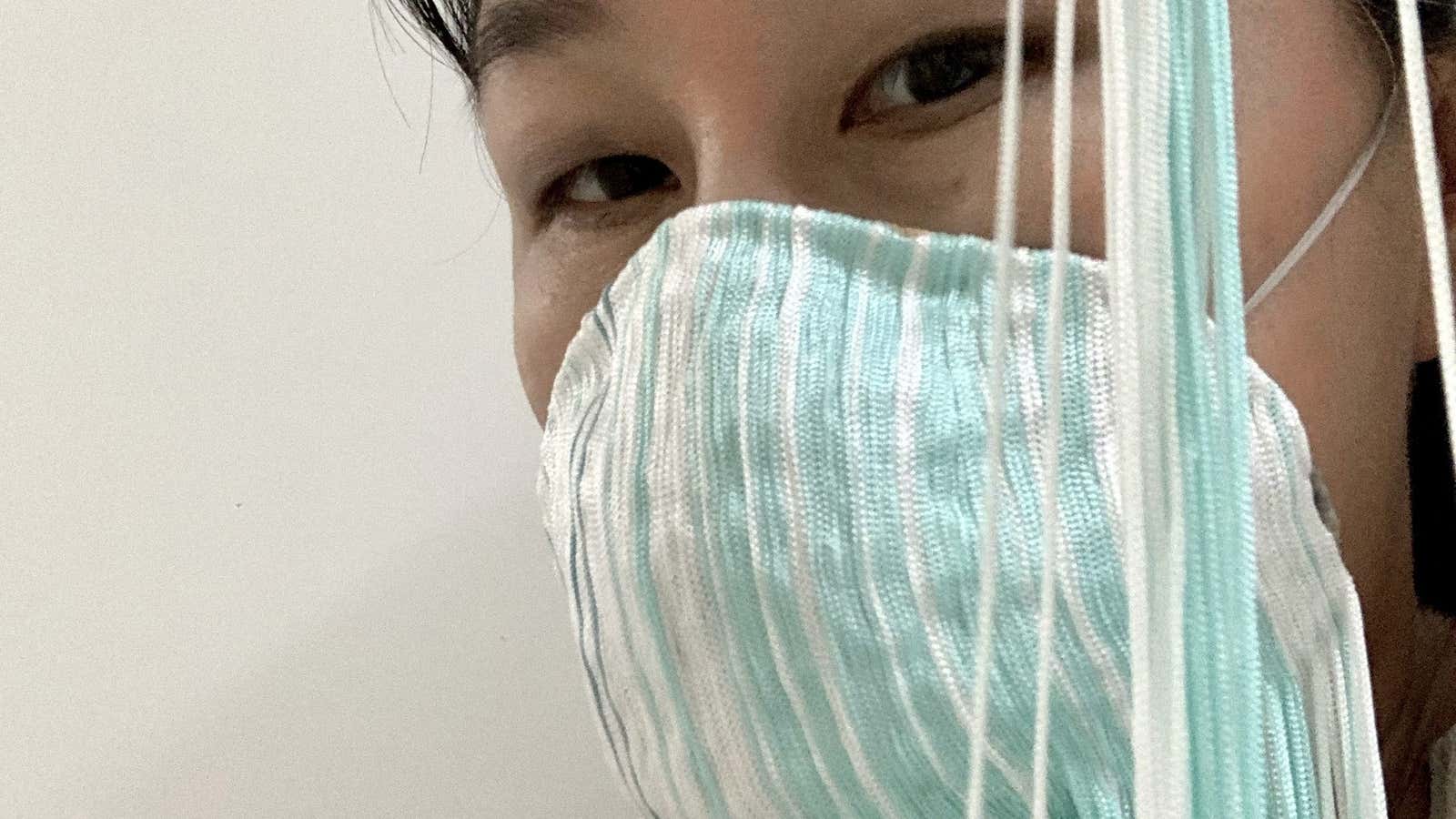 ‘Breathing Tool’, an artistic take on face masks and the coronavirus outbreak by artist Yuk King Tan.