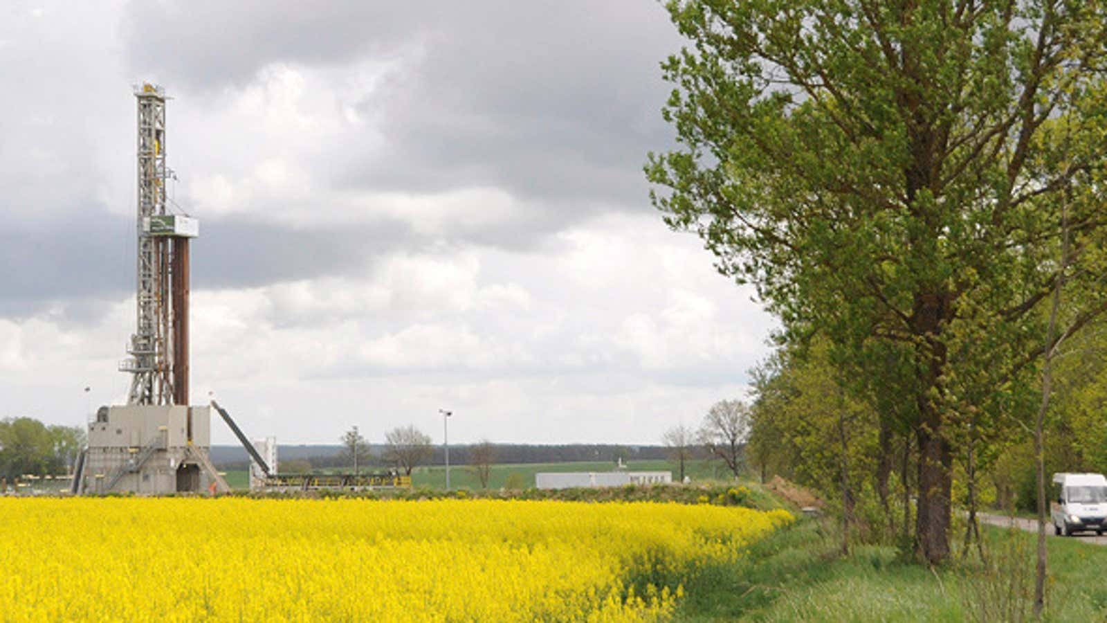 Drilling for shale gas in Lebien, Poland