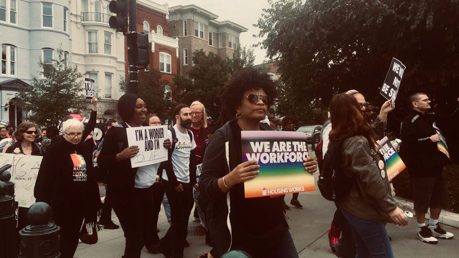 Demonstrators demanded recognition of their rights outside the courthouse.