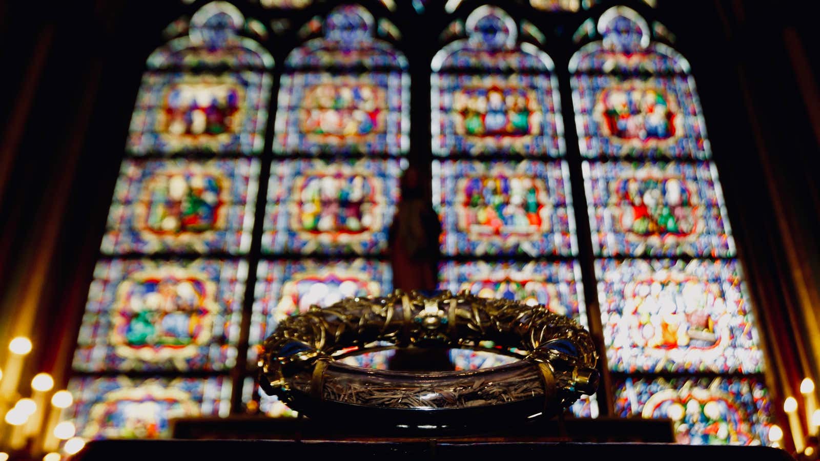 The Holy Crown of Thorns on display at Notre Dame Cathedral in 2014.