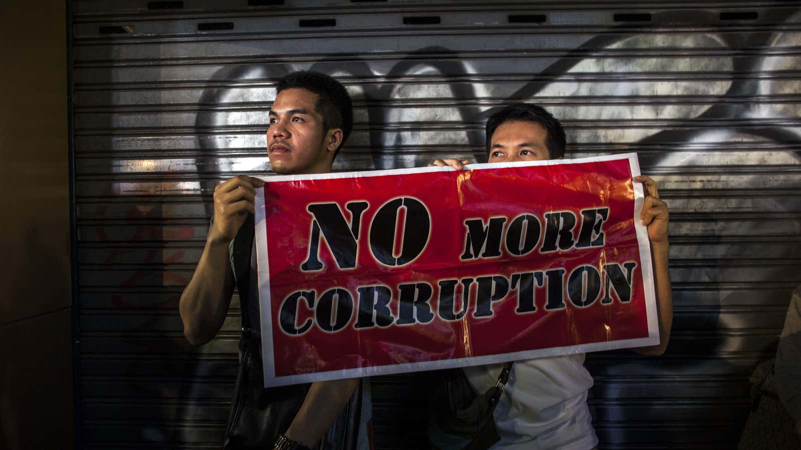 Thai protesters at an anti-government rally in Bangkok.