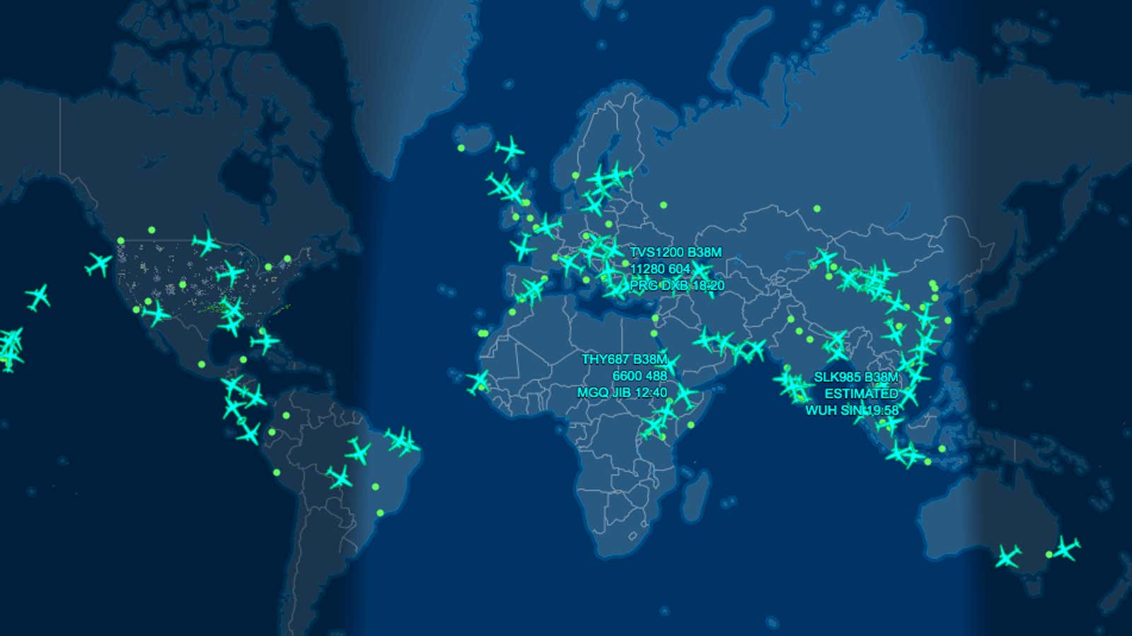 Boeing 737 Max 8s in the air on Monday afternoon.