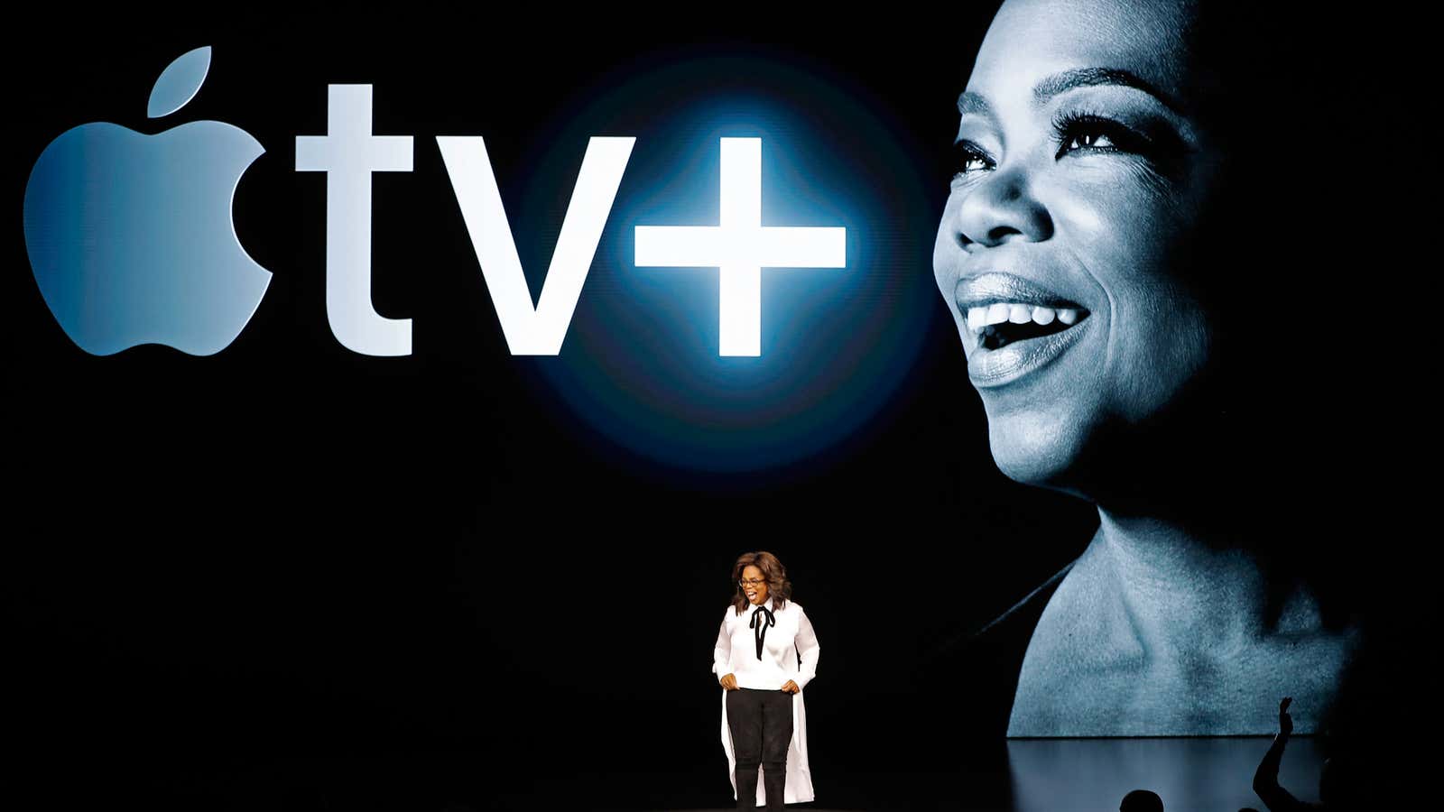 Oprah introducing her Apple TV+ work.