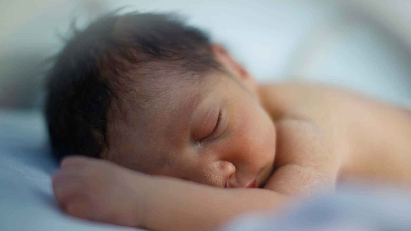 A premature baby sleeps in an incubator in the natal intensive care unit in a public maternity hospital in Gatire on the outskirts of Caracas…