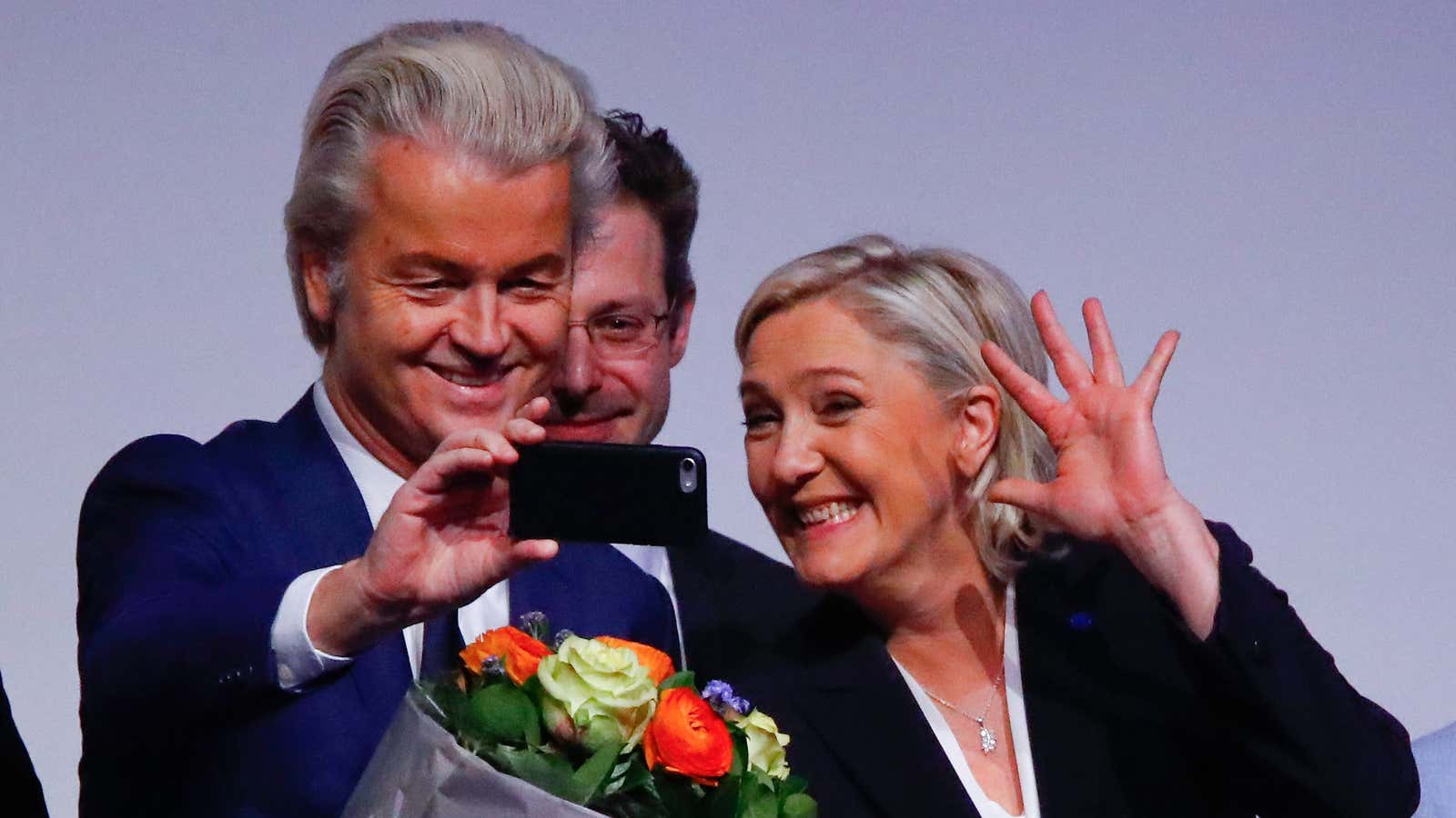 French populist Marine Le Pen and Dutch Party for Freedom leader Geert Wilders