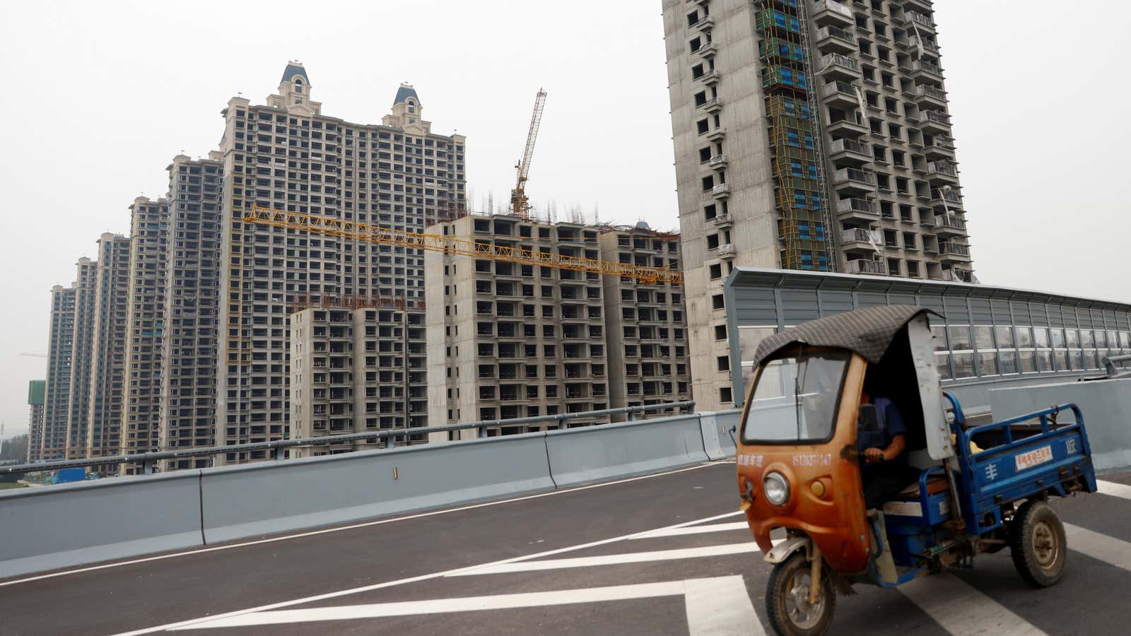 Evergrande’s unfinished Oasis housing complex in Luoyang, China