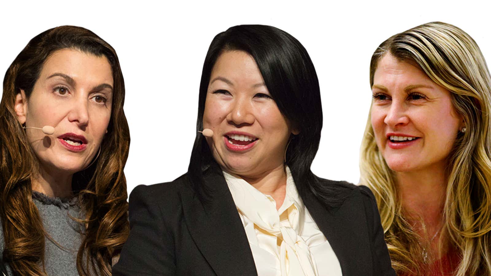 (From left) Brandless co-founder Tina Sharkey, Zola co-founder Shan-Lyn Ma and Claroty co-founder Galina Antova