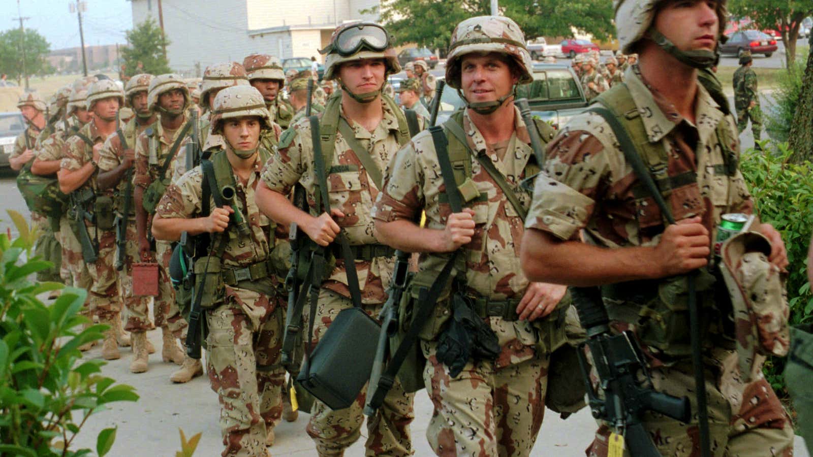 Sleeve-rolling in Fort Hood, circa-1995.