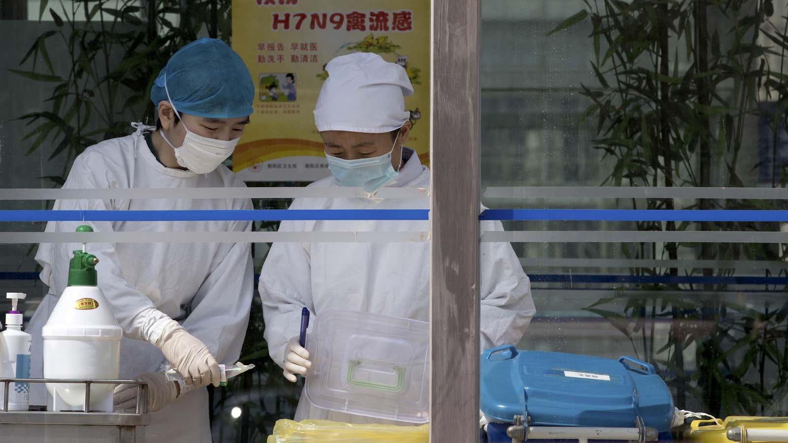 A worrying sign: three health care workers in Taiwan might be showing symptoms.