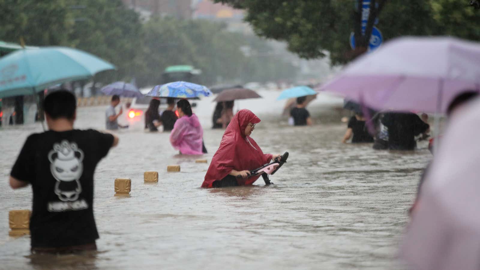 A scene in Zhengzhou, China on Tuesday.