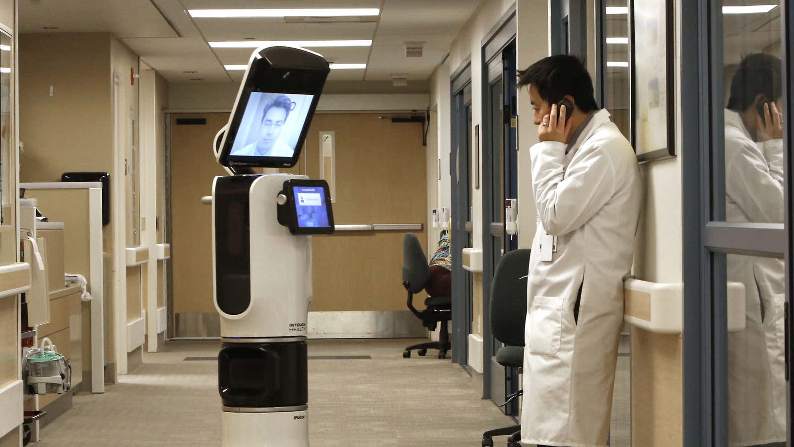 A telemedicine monitor in California.