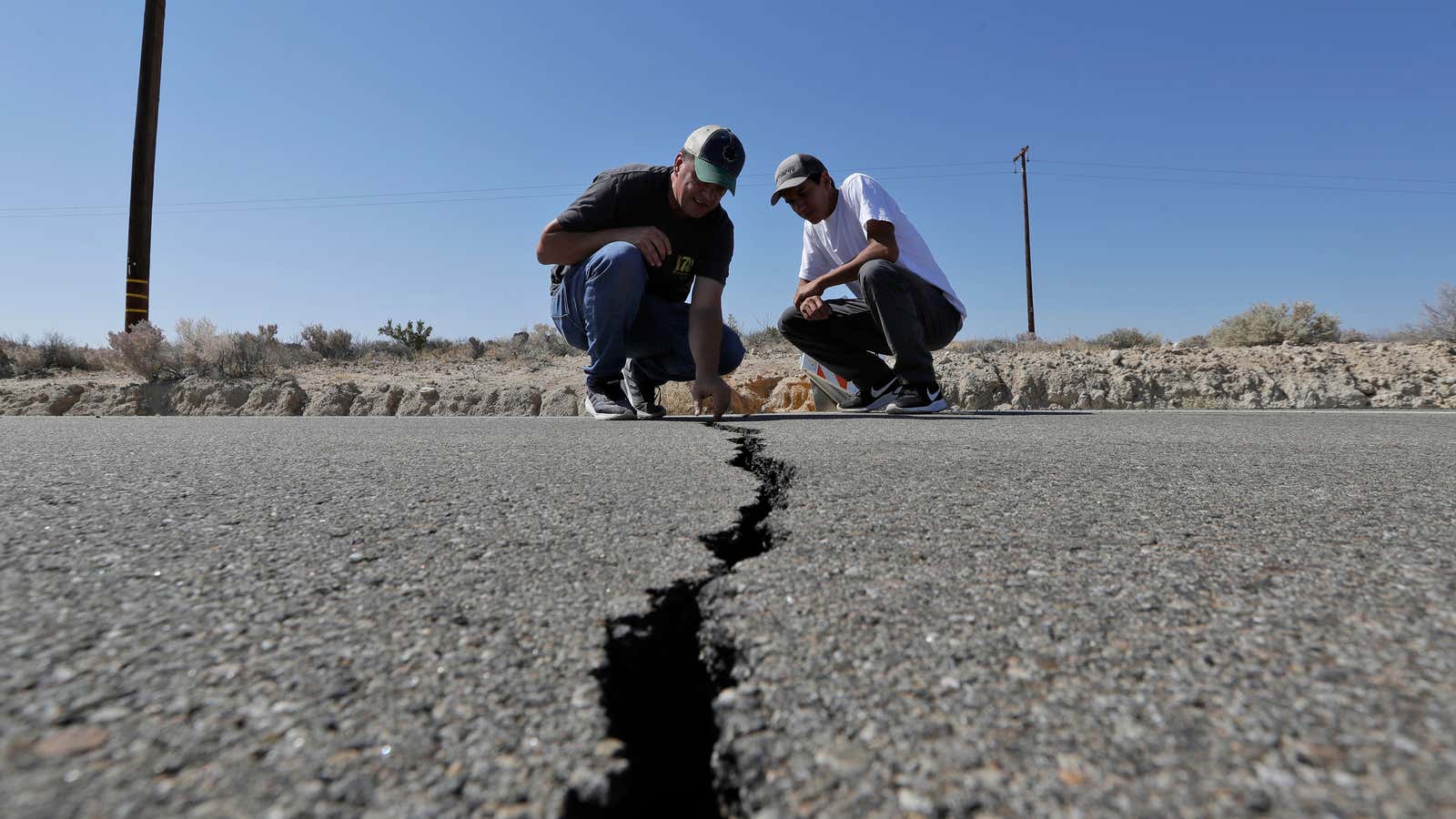 A highway crack in Ridgecrest, California after the July 5 earthquake.