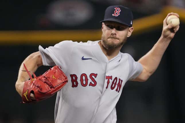May 26, 2023; Phoenix, Arizona, USA; Boston Red Sox starting pitcher Chris Sale (41) pitches against the Arizona Diamondbacks during the first inning at Chase Field.