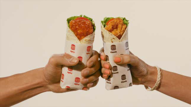 hands holding snack wraps
