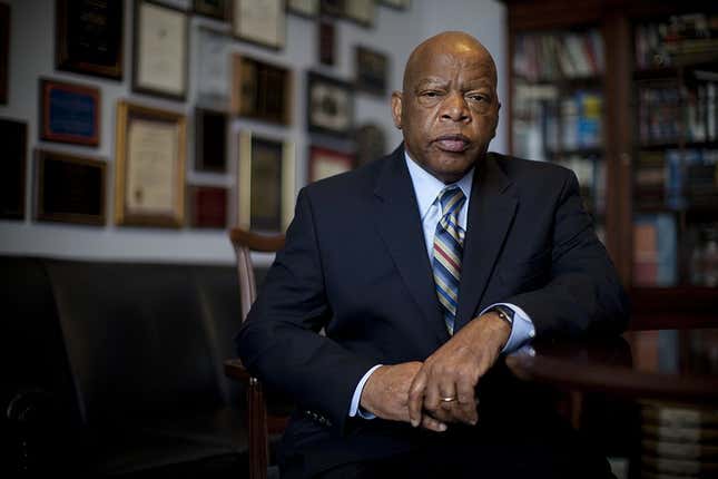 Congressman John Lewis (D-GA) is photographed in his offices in the Canon House office building on March 17, 2009, in Washington, D.C. The former Big Six leader of the civil rights movement was the architect and keynote speaker at the historic March on Washington in 1963.