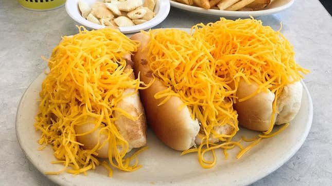 Skyline chili dogs in Cincinnati