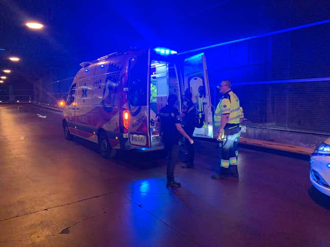 Image for article titled Car Thief Drives Mazda6 Down Bus Station Staircase in Madrid