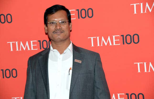 Arunachalam Muruganantham at the 2014 TIME 100 Gala held at Frederick P. Rose Hall, Jazz at Lincoln Center on April 29, 2014 in New York.