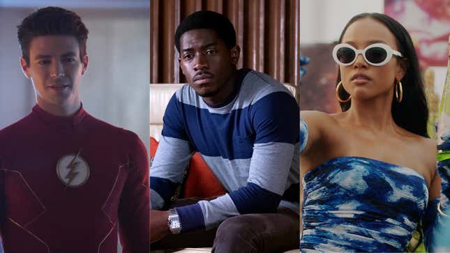 Grant Gustin in The Flash; Damson Idris in Snowfall; Karrueche Tran in Bel-Air