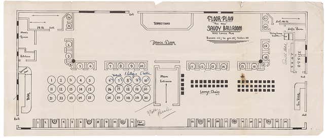 Floor plan for the Savoy Ballroom.