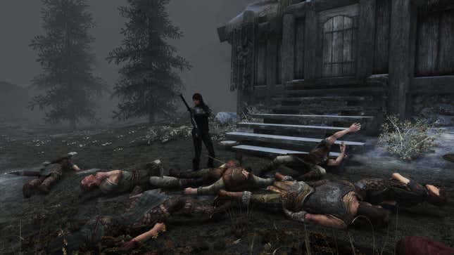 Imagen para el artículo titulado Un jugador de Skyrim ha conseguido matar a todos los NPCs, animales y criaturas del juego