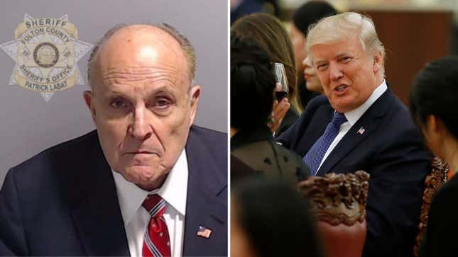Image for article titled Trump Held $100,000-a-Plate Fundraiser to Help Out Beleaguered Buddy Rudy Giuliani