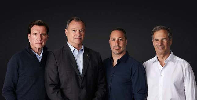 La tripulación de Ax-1 (de izquierda a derecha): Larry Connor, Michael López-Alegría, Mark Pathy y Eytan Stibbe.