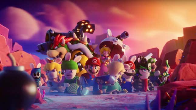 Mario and the Rabbids gang in the Nintendo Switch exclusive, Sparks of Hope. 