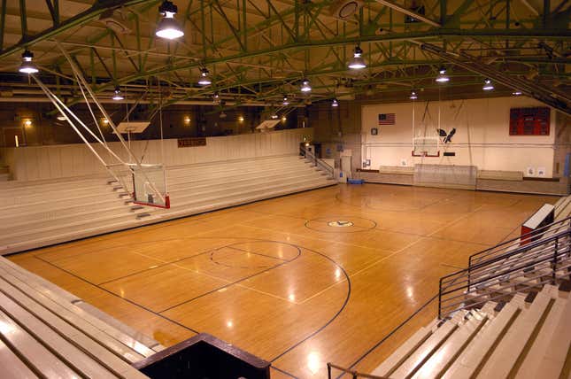 Old school basketball court gymnasium