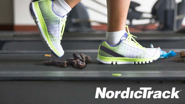 Image for article titled NordicTrack Recreates Outdoor Running Experience With Treadmill Covered In Dog Shit