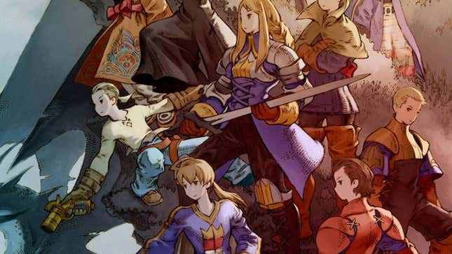 Final Fantasy Tactics key art shows its main characters. 