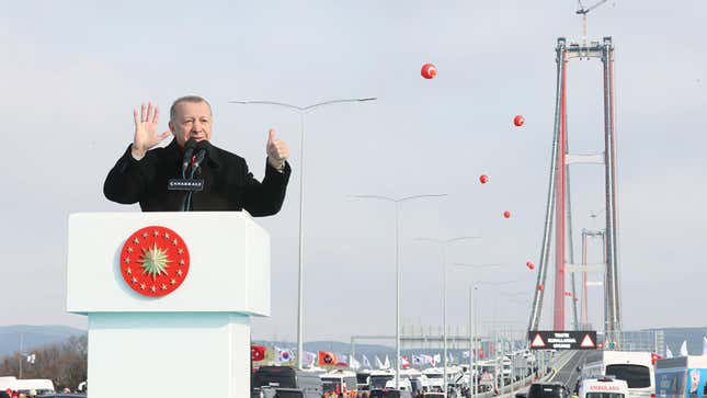 President Erdoğan of Turkey opens the 1915 Çanakkale Bridge